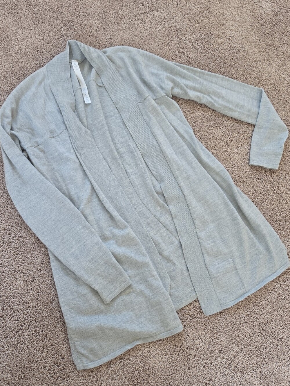 lululemon athletica Heather Gray Open-Front Knit Cardigan